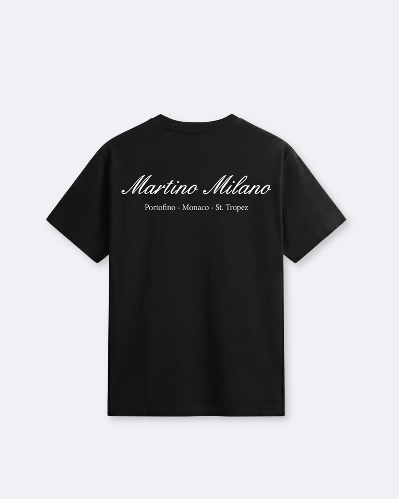 Martino Milano Cursive T-Shirt - Black